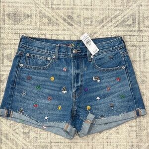 American Eagle Outfitters Blue Jean Shorts with Distressed Hem